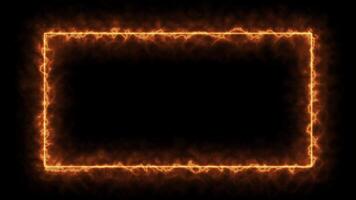 blazing rectangular frame made of animated fire - Fiery Frame Loop Animation video