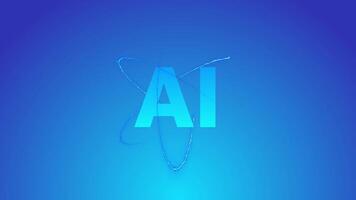 Artificial Intelligence Neon Animation with Orbit Effect video