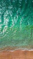 Top down view beach and crystal clear water. Rhodes, Greece video