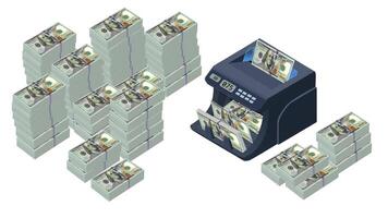 a money machine counting stacks of hundred dollar notes video