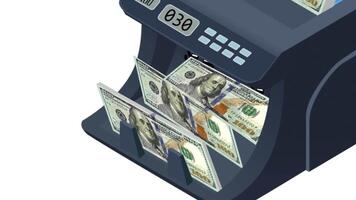 a money machine counting bundle of hundred dollar notes video
