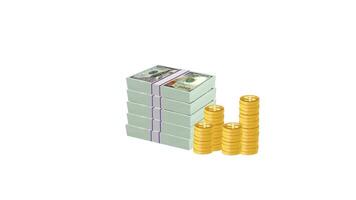 a stack of money and stacks of coins video