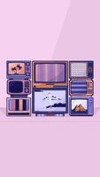 apilado retro televisores mostrando viaje y estático falla lofi vertical animación. Años 80 vibraciones televisores nostálgico electrónica. lo fi 2d dibujos animados animado 4k . frío estético, En Vivo fondo de pantalla video