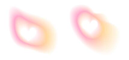 Aura gradient blur frame element. Abstract pink and yellow gradation with soft mesh effect. Aesthetic Valentine ombre halo figure for decoration. Different love modern paint design pack. vector