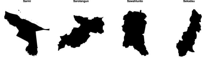 Sarmi, Sarolangun, Sawahlunto, Sekadau outline maps vector