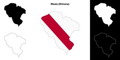 Misato, Shimane outline map set vector