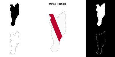 Motegi, Tochigi outline map set vector