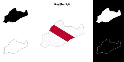 Nogi, Tochigi outline map set vector