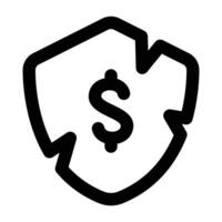 Simple Broken Shield outline icon. The icon can be used for websites, print templates, presentation templates, illustrations, etc vector