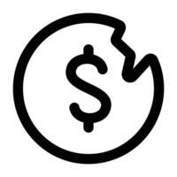 Simple Economic Crisis outline icon. The icon can be used for websites, print templates, presentation templates, illustrations, etc vector