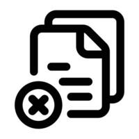 Simple Contract Canceled outline icon. The icon can be used for websites, print templates, presentation templates, illustrations, etc vector