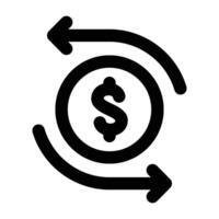 Simple Cash Flow outline icon. The icon can be used for websites, print templates, presentation templates, illustrations, etc vector