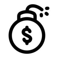 Simple Debt outline icon. The icon can be used for websites, print templates, presentation templates, illustrations, etc vector