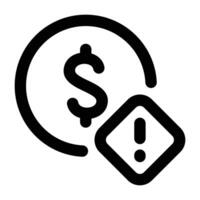 Simple Financial Crisis outline icon. The icon can be used for websites, print templates, presentation templates, illustrations, etc vector