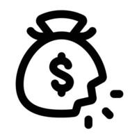 Simple Bankrupt outline icon. The icon can be used for websites, print templates, presentation templates, illustrations, etc vector