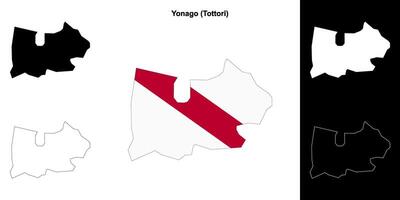 Yonago, Tottori outline map set vector
