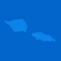 Blue halftone dot outline map background of Samoa vector