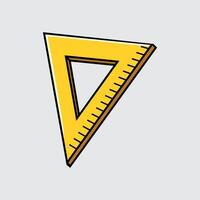 A triangle ruler cartoon illustration isolated on a light background vector