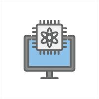 Quantum Computing filled outline icon. Quantum Computing color line illustration. vector