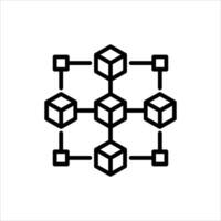 Blockchain outline icon. Blockchain black line illustration. vector