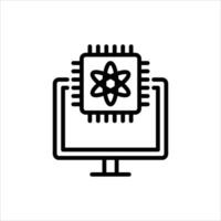 Quantum Computing outline icon. Quantum Computing black line illustration. vector