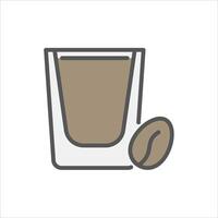 espresso filled outline icon. espresso shot color line illustration. vector