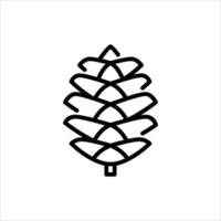 pine cone outline icon. pinecone black line illustration. vector