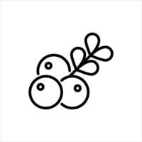 cranberries outline icon. cranberry black line illustration. vector