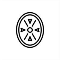 battle shield outline icon. shield black line illustration. vector