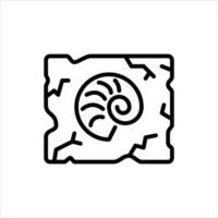 fossil outline icon. fossil black line illustration. vector