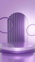 3d animation purple podium minimal product display portrait background, 3d purple podium. Product visualization on the platform video