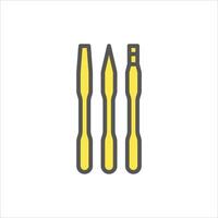 plastic pry bar filled outline icon. opening tool color line illustration. vector