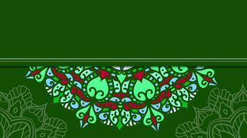 3d ramadan kareem concept with hanging lanterns decoration on green background banner template design with green rectangle blank space ads video