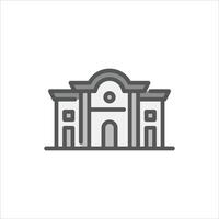 classic building filled outline icon. architecture color line illustration. vector