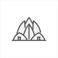 contemporary building filled outline icon. architecture color line illustration. vector