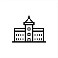 old building outline icon. architecture black line illustration. vector