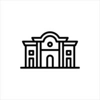 classic building outline icon. architecture black line illustration. vector