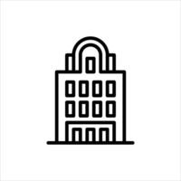 art deco building outline icon. architecture black line illustration. vector