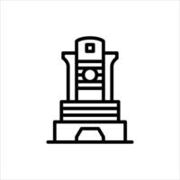 post modern building outline icon. post modern architecture black line illustration. vector