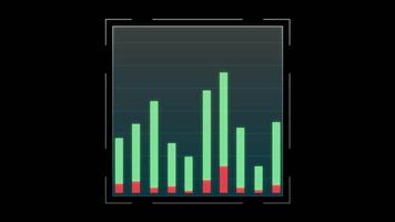 Abstract HUD Ui for business App graph showing the comparison of volatility, profit and loss of business financial statements. Futuristic Interface, Infographic elements video