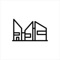 post modern building outline icon. architecture black line illustration. vector