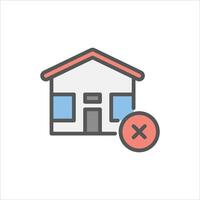 homeless filled outline icon. no house color line illustration. vector