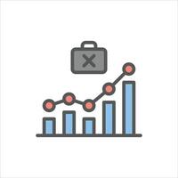unemployment rate filled outline icon. statistic color line illustration. vector