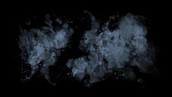 Mysterious gray smoke swirls create an abstract visual on a black background video