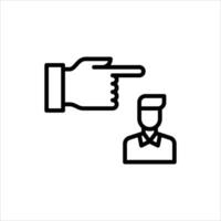 layoff outline icon. male employee black line illustration. vector