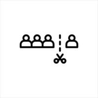 Dismissal outline icon. layoff black line illustration. vector