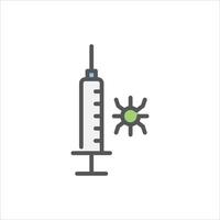 serum filled outline icon. virus injection color line illustration. vector