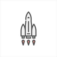 space rocket filled outline icon. space rocket launch color line illustration. vector