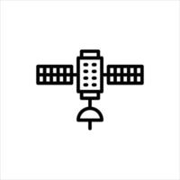 satellite outline icon. satellite flying black line illustration. vector