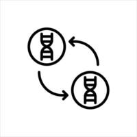 dna clone outline icon. dna clone black line illustration. vector